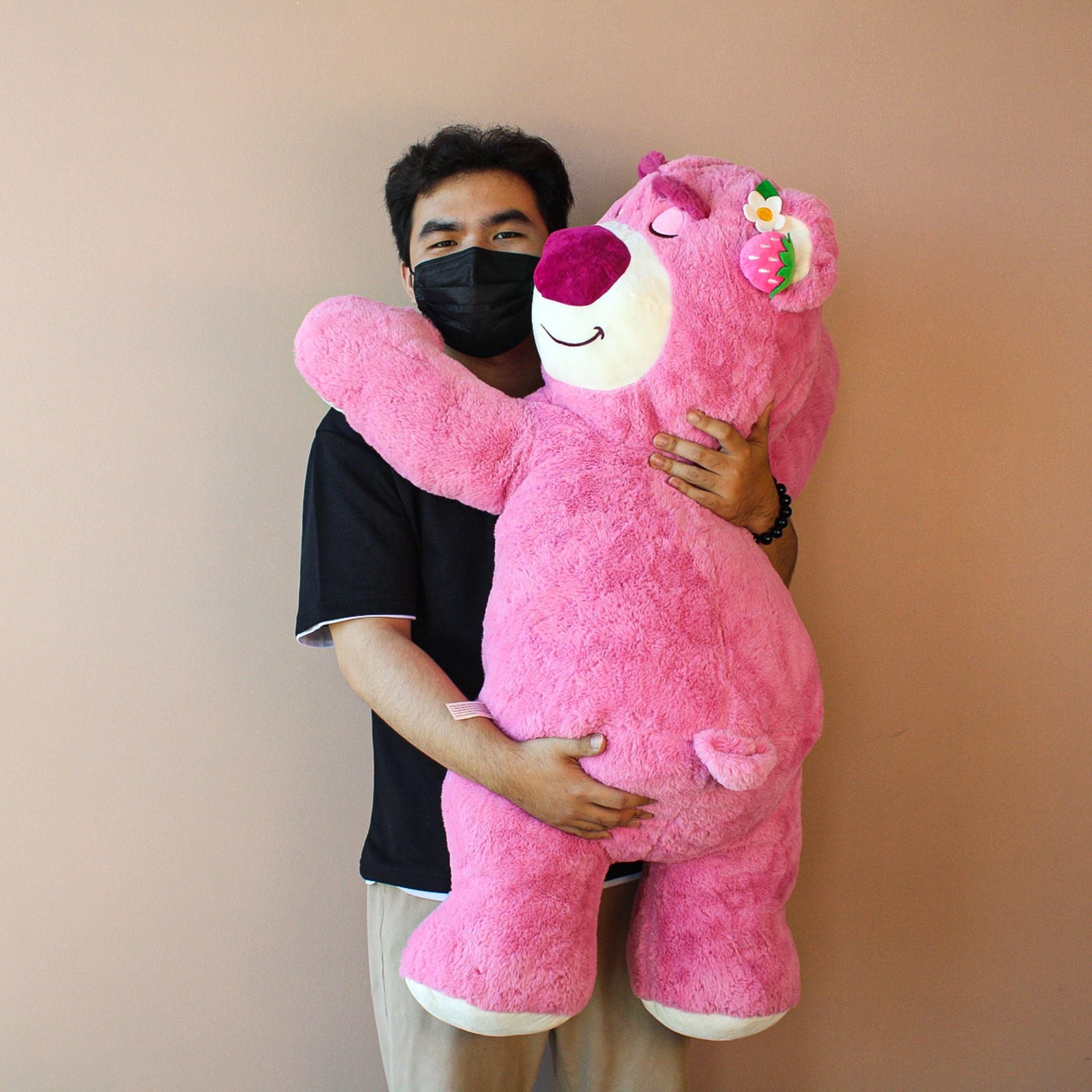 Fluffy Cute Sleepy Pinky Bear Plush Toy - mymapuu