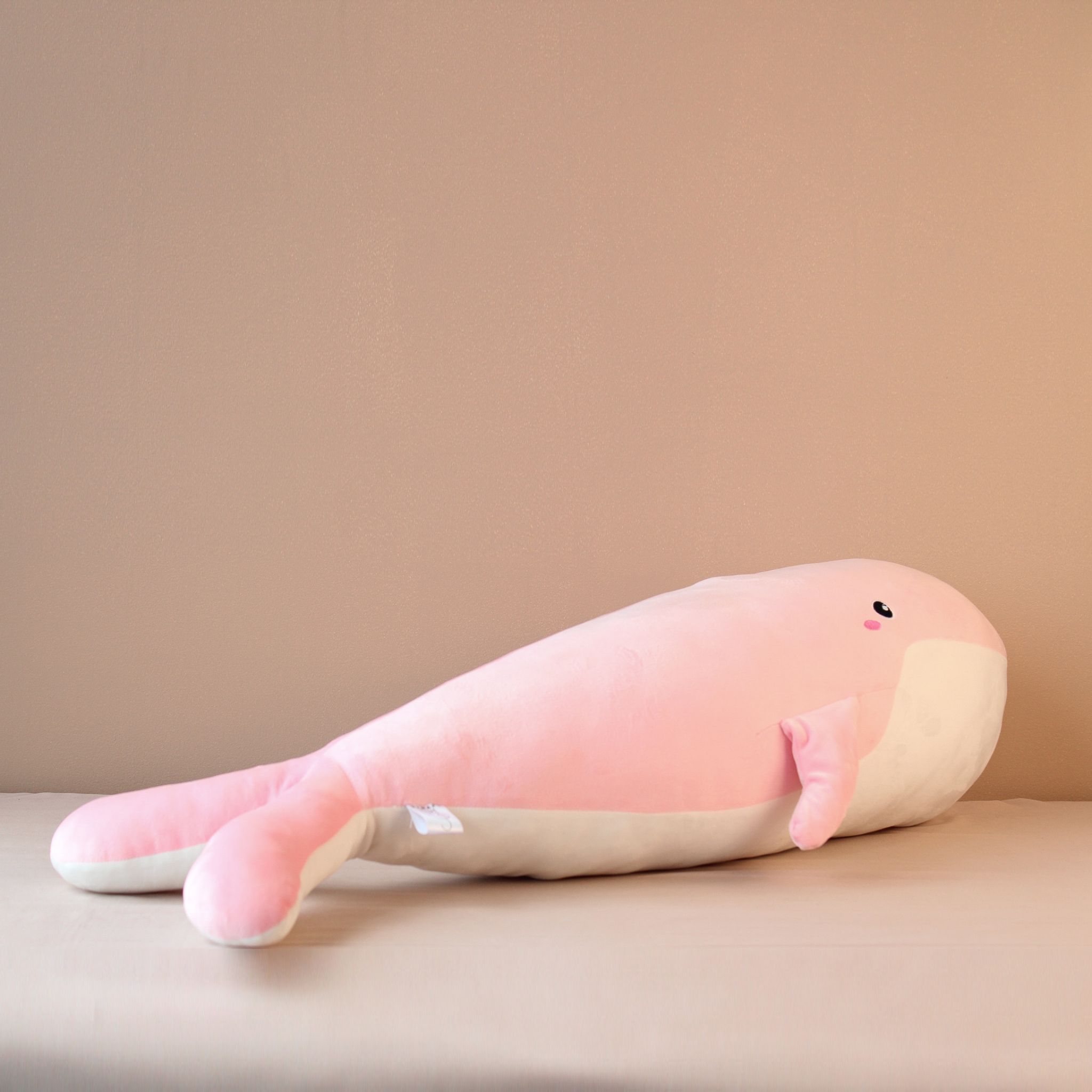 Fluffy Giant Huggable Cute Pink Whale Body Pillow Plush Toy mymapuu